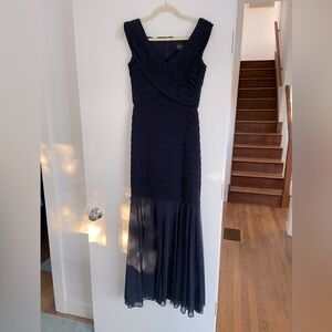 Xscape Navy Blue Ruched Mermaid Formal Gown Size 8